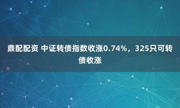 鼎配配资 中证转债指数收涨0.74%,325只可转债收涨