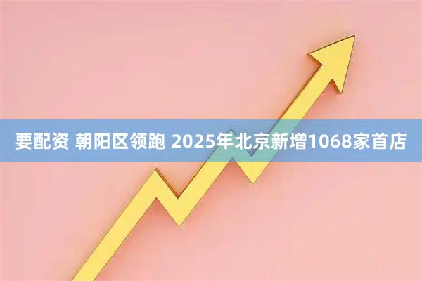 要配资 朝阳区领跑 2025年北京新增1068家首店